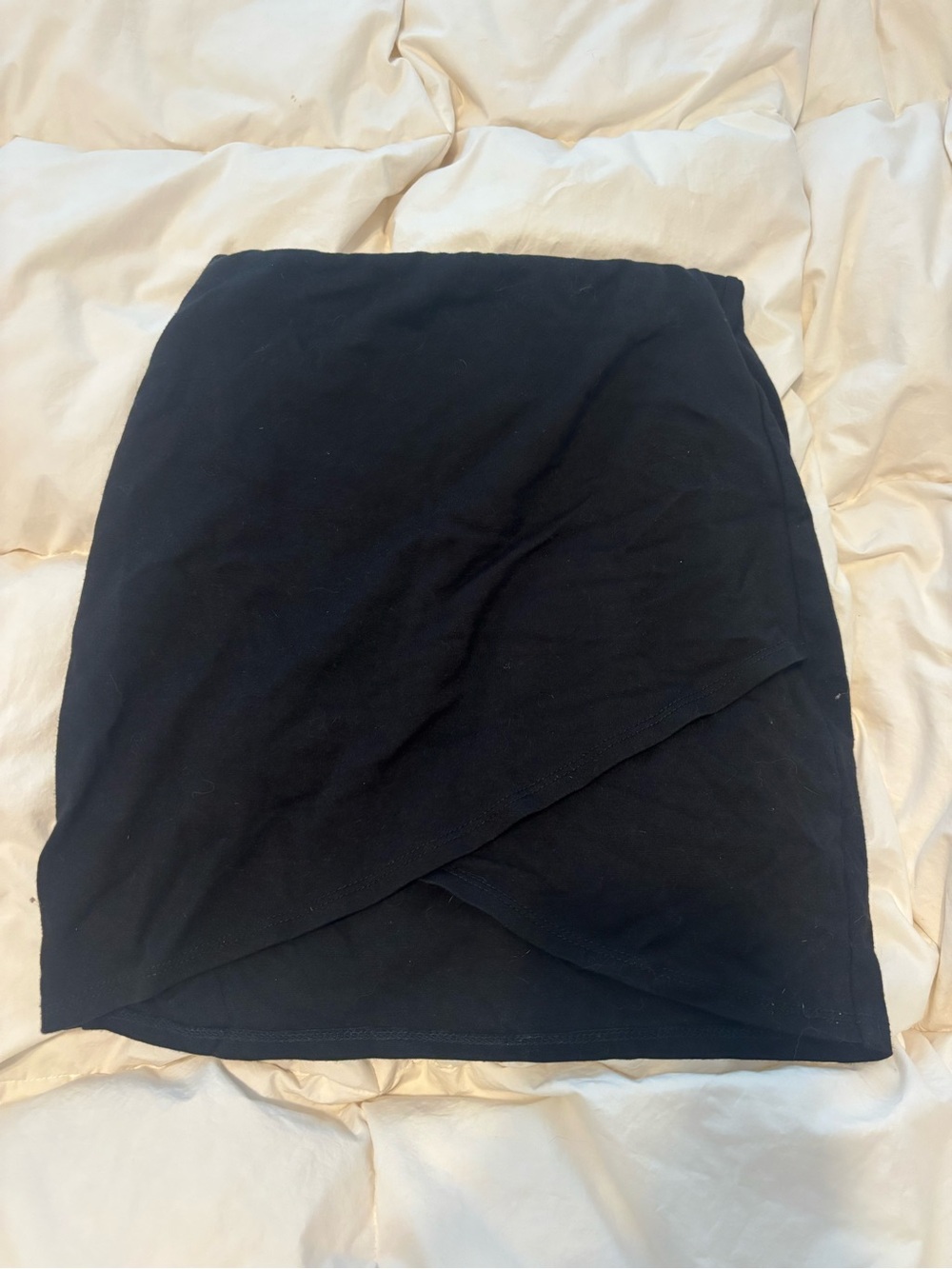 Soprano Black Asymmetrical Wrap Mini Skirt